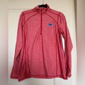 Antigua Chicago Cubs Quarter-Zip Pullover with Walking Bear Logo Size Medium